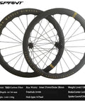 Ultra Lightweight Carbon Fiber Road Bike Wheelset With Aero Wave 45/50mm Depths 700c Center Lock Disc 21/28mm Width