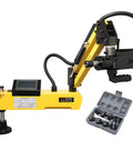 M3 To M16 Electric Tapping Machine With 360 Degree Multi-Directional Rotation And Adjustable Speed Up To 375 Rpm in yellow, includes collet case.