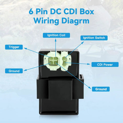 6 pin DC CDI box with wiring diagram for Ignition Coil Switch Starter Solenoid Relay Kit Works With TRX250 FourTrax ATV