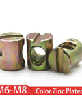 Rock Solid Cross Dowel Barrel Nut Hardware Built For DIY Woodworking M6 M8 Slotted And Hammer Embedded Fittings Zinc Plated