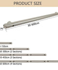 Heavy Duty Stainless Steel Handrail For Stairs And Decks Round Pipe Railing System Wall Mounted Indoor Outdoor 16 Foot Length dimensions illustration showing various lengths and pipe diameter