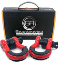 Heavy Duty D Ring Shackles 58000 Lbs Capacity Tow Shackle With Seven Eighth Inch Pin And Washers For Off Road Recovery Red 2 Pack