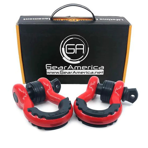 Heavy Duty D Ring Shackles 58000 Lbs Capacity Tow Shackle With Seven Eighth Inch Pin And Washers For Off Road Recovery Red 2 Pack