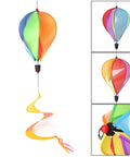 Rainbow Windsock Set Of 3 Hot Air Balloon Wind Spinners For Outdoor Garden And Yard Decor featuring multicolor panels