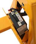 Apollo Full Electric Pallet Jack With 3300 Lbs Capacity And Forty Eight By Twenty Seven Inch Forks battery compartment detail.