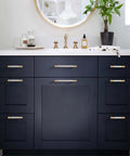 Top Tier Gold And Nickel Knurled Cabinet Handles Heavy Duty Kitchen Pulls No Sweat Install 3 Inch Centers 10 Pack on dark cabinetry.
