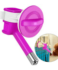 Hassle Free Dog Water Nozzle Featuring Rock Solid Stainless Steel Valve For Auto Feeders And Cage Bottles, pink design for easy attachment.