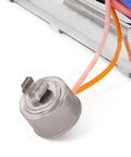 Fridge Defrost Heater And Thermostat Repair Kit For GE Hotpoint Kenmore with metal thermostat component and wires close-up