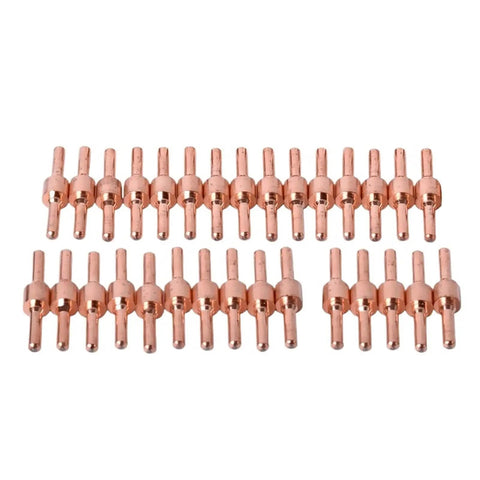60 Pc copper electrodes for PT-31 and LG40 torches, essential for plasma cutter maintenance, durable and high-performance.