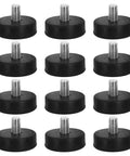 12 Adjustable M10 Threaded Furniture Leveling Feet With Rubber Bumpers