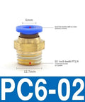 Shop Ready Universal Pneumatic Quick Release Air Line Connector Fitting For 4mm 12mm Tubing With 1/8 To 1/2 Inch Npt Threads, brass fitting with blue cap.