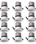 12 Pack 2.5 Inch Led Recessed Lighting With Slick Baffle Trim And Adjustable 30 Degree Angle For Chill 3000K To 6000K Warm Glow Using Tough Aluminum Housing For No Glare Smooth Spotlight Rooms showing downlight fixtures.
