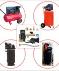 Automatic Electronic Tank Drain Kit With Timer Operated Air Drain Valves for compressors, with fittings and braided steel tube