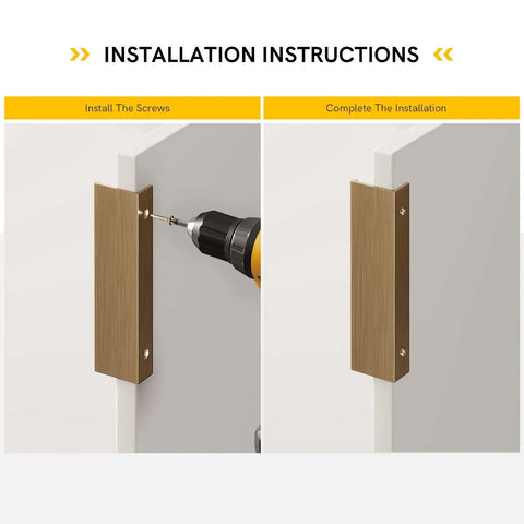 Installation of 5 Inch Cabinet Pulls 30 Pack Aluminum Alloy Finger Drawer Handles for dresser and cupboard with bronze finish.