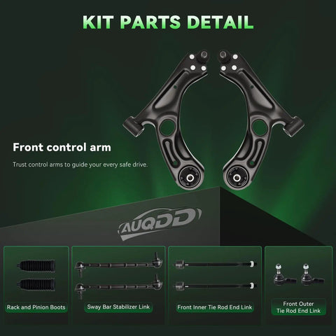 Front End Suspension Kit For Chevy Sonic 2012 To 2020 Includes 2 Lower Control Arms With Ball Joints 2 Sway Bar Links