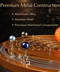 Premium Metal Solar System Model Kit With 600 Plus Precision Parts, Hands-On Mechanical Orrery With LED Sun display