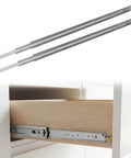 Side Mount Drawer Slides 80 Inch Length Whisper Quiet Full Extension 500 LB Capacity Ball Bearing Rails With Lock shown in drawer
