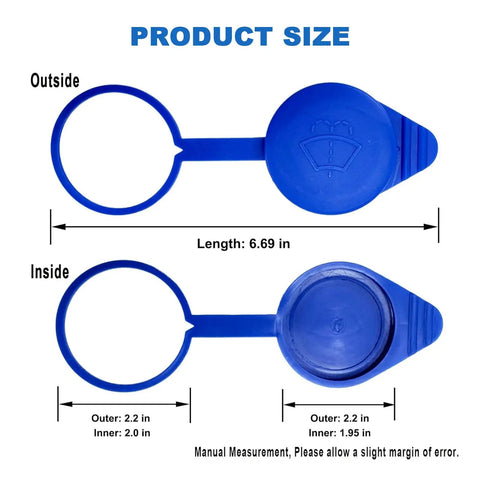 Product dimensions of Windshield Washer Fluid Reservoir Cap Fits Ford Focus 2012 2018 And Transit Vans 2015 2022 Drop In No Fuss