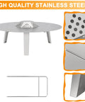 Heat Deflector For Yukon 27 Inch Fire Pit Portable 304 Stainless Steel Diffuser With Carry Handle Improves Heat Retention