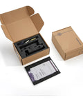 Breezy Setup Smart Keyless Entry Door Lock Slam Down Secure Fingerprint Scanner inside packaging box with manual.