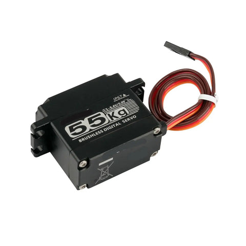 Hella Tough High Torque Digital Servo Featuring A Brushless Motor And Solid Metal Gears For IP67 Waterproof Durability And Sick RC Performance, black housing with wire.