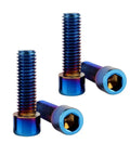 M8x20mm Allen Bolts Set Stainless Steel Hex Bolts in Burnt Blue Titanium Finish laying on white background