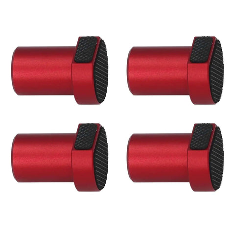4 Pack 20Mm Bench Dogs With Non Slip Pad Aluminum Alloy Table Stop for Woodworking Benches in red, side view