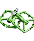 Grippy BMX MTB Pedals Fit 9 By 16 Inch Crank Lightweight Aluminum Mountain Bike Pedals With 3 Bearings CrMo Axle Green