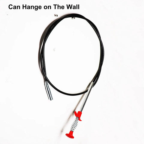 Ultra Slim 79 Inch Drain Snake Tool With Flexible Grabber Claw For Clearing Clogs and wall hanging capability.