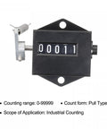 Manual Tally Counter With Spring, 5 Digit Hand Pull Counter showing 00011, metal build for industrial counting.