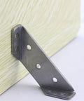 Beefy Trapezoid Angle Brackets Set Of 10 Stainless Steel Corner Braces for flush install on wooden furniture surface.