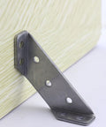 Heavy Duty Stainless Steel Trapezoid Angle Brackets 10 Pack Anti Rust Corner Braces for Shelves and Cabinets close-up view