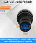Wiring instructions for LA42DWQ-22 22mm 10K Ohm Rotary Potentiometer For Variable Speed Drive Inverter Control, 3-Terminal