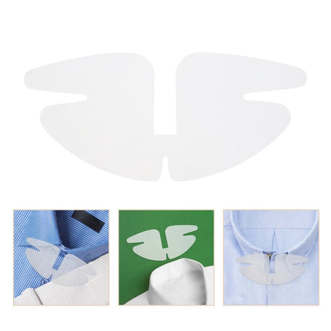 50 Piece Pvc Butterfly Collar Stays Double Layer Shirt Inserts displayed to maintain crispness in shirts.