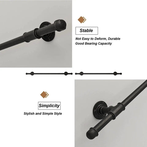 Heavy Duty Wrought Iron Grab Rail With Beefy Anti Rust Finish For Zero Headache Indoor Or Exterior Stair Handrail Setup Rock Solid Safety Support Bar Built Like A Tank close-up to show mounting and design details.