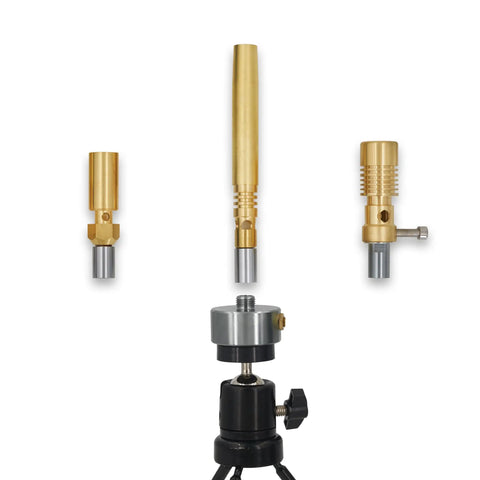 Go-To Universal Propane Bunsen Burner For Lab Jewelry Glass Blowing And Welding With Fixed Angle Head and Accessories