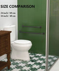 Bathroom with 2 Pack 24 Inch Anti Slip Shower Grab Bar With Oil Rubbed Black 1.25 Inch Knurled Easy Grip Safety Hand Rail