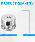4mm Bore 16mm OD Single Groove Aluminum V Belt Pulley Kit With Hex Wrench, 2 pcs pulley and wrench