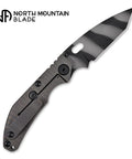 Duane Dwyer Collaboration Folding Knife 3.54 Inch CPM S35VN Blade with titanium alloy handle and tiger-stripe texture