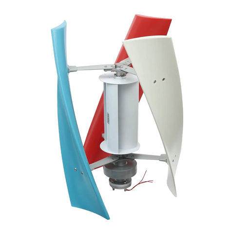 Portable 100W Wind Turbine Generator For Home Use No Battery 12V Vertical Wind Turbine colorful blades front view
