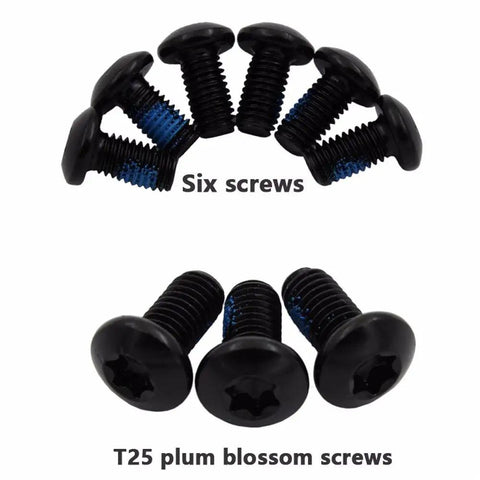 Set of six T25 plum blossom screws for 160mm 6 Bolt Stainless Disc Brake Rotor for Road, Mountain, MTB, BMX Bikes 1.9mm Thick, 2 Pack