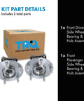 Two Piece Front Wheel Bearing And Hub Assembly Kit For Mazda 3 2014 To 2018 Japan Built And 2014 To 2018 Mexico Built With 2016 To 2021 CX 3 Front Driver And Passenger Sides