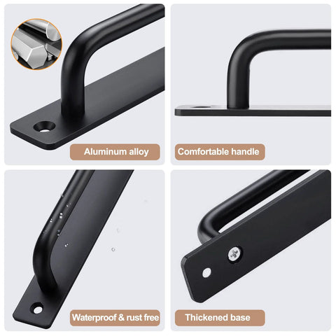 12 Pack Matte Black Cabinet Handles 5 Inch 128 mm Aluminum Drawer Cupboard Pulls with highlighted features