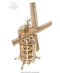 Mechanical Wooden 3D Puzzle Tower Windmill Kit For Adults And Teens, Interactive Gear Driven Construction Set, Creative STEM Build, Hand Crank Windmill Model, Educational Hobby Gift, Durable Wooden Craft, 13.8 x 19.1 in