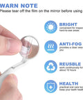Bright LED Dental Mirror For At Home Checkup With Anti Fog Shield, Mouth Inspection Tool, Battery Powered With 3 LR44 Cells, Ultra Clear View For Teeth And Gums, Ideal For Daily Oral Health Care, handheld mirror close-up with film film peel note