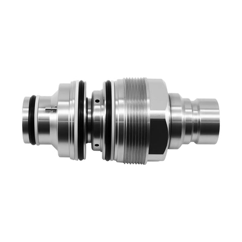 RABROPAR hydraulic male coupler with threaded metal body; silver finish; compatible with Bobcat, Kubota, Case NH.