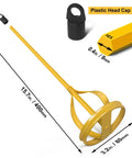 Must-Have Paint And Mud Mixer For Drill 1 To 5 Gallon Buckets Fits All Standard Drill Bits Hex Head Anti-Slip Easy Clean Painting And Plastering Mixer Stirrer Tool Yellow, 400mm