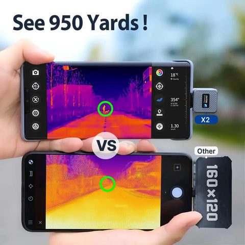 X2 Thermal Night Vision Monocular For Android Phones, 950 Yard Detection Range, 512x384 IR Resolution, 50Hz Thermal Scope display