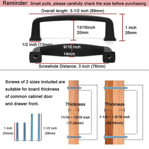 Diagram of 10 Pack Three And A Half Inch Oil Rubbed Bronze Cabinet Pulls With Three Inch Center To Center Mounting Holes Includes Free Screws For Easy Installation