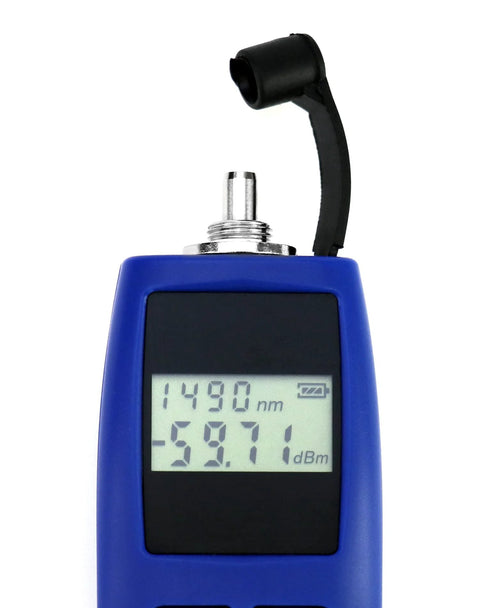 Optical Power Meter With Universal 2.5mm Interface And Wide Range From Minus 70 To Plus 10 dBm For Fiber Optic Testing, Blue